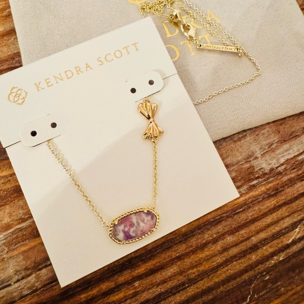 Kendra Scott X LOVE SHACK FANCY Elise Gold Necklace in “Iris Illusion”// NEW!